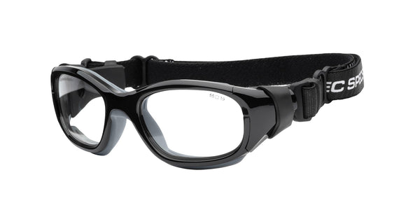 Slam Goggle XL Eyeglasses, Shiny Gunmetal/Black